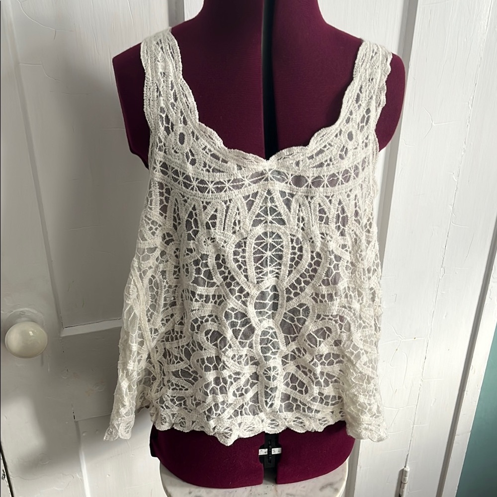 Elegant Lace Cream Top